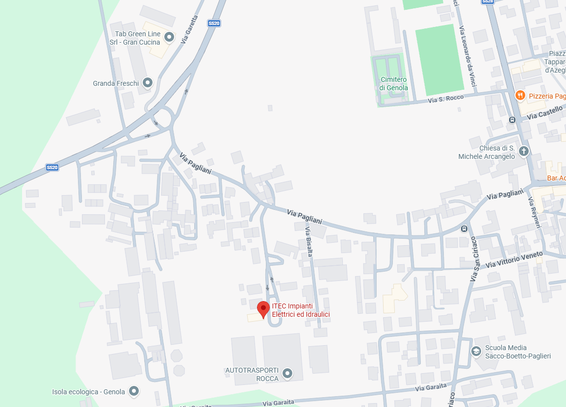 Mappa sede ITEC – Via della Sorgente 26/28, Genola (CN)